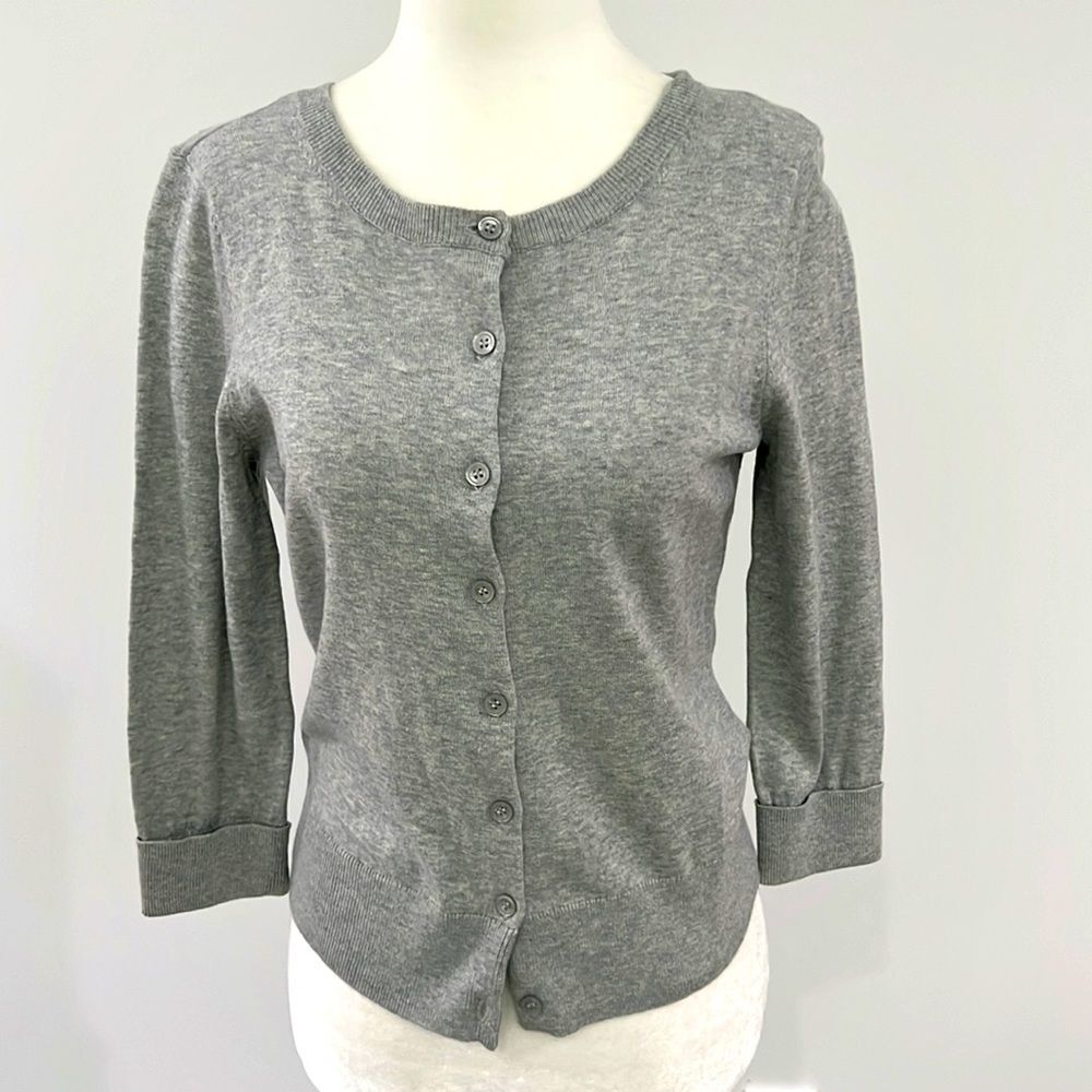 JCPenney Gray Button Cardigan Petite Small NWT